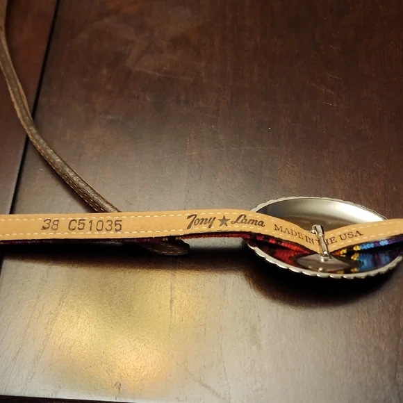 Tony Lama Multicolor Women's Belt with Silver Buckles